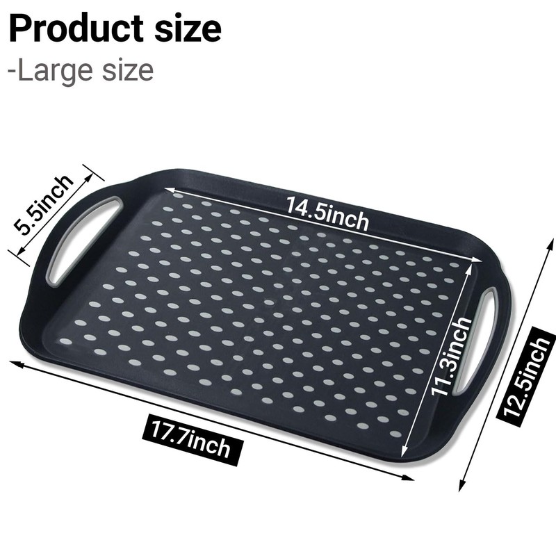 Hodvya 1PCS Large Non-Slip Serving Tray with Handles TV Lap