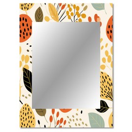 DesignQ Luminous Lace Floral Design I Floral Wall Mirror, Printed White Wall Mirror, Traditional Bathroom Wall Mirror, Decorative Floral Mirror - 30x40 Inches