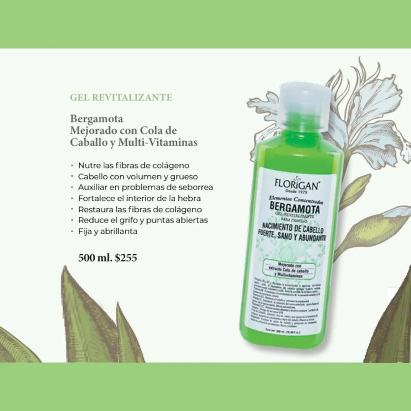 Bergamota Kit Shampoo, Acondicionador Y Gel Florigan