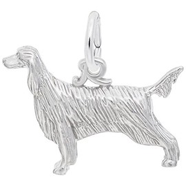 Baxley Jewelry Sterling Silver Irish Setter Dog - 0.73" x 0.51" (18.64mm x 12.9mm)