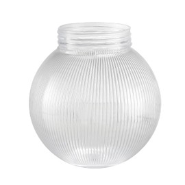 Aspen Creative 28001-75-21, 6" Clear Prismatic Acrylic Replacement Lamp Post Globe with 3-1/4" Threaded Neck