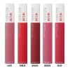 Pack X 5 Labiales Super Stay Matte Ink Maybelline Rojo