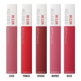 Pack X 5 Labiales Super Stay Matte Ink Maybelline Rojo Rosado