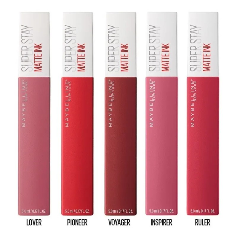 Pack X 5 Labiales Super Stay Matte Ink Maybelline Rojo