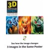 Unbranded Pokémon 3D Poster 3D Lenticular Flip Effect,3Images In One,