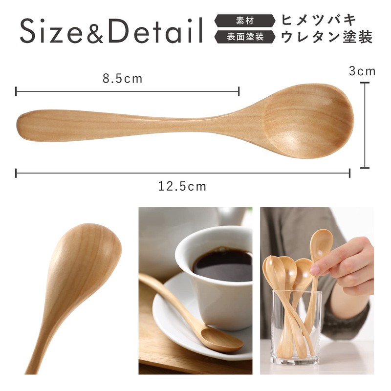 kicoriya Natural Wooden Cafe Teaspoon Japanese Quality Coffee Spoon Dessert