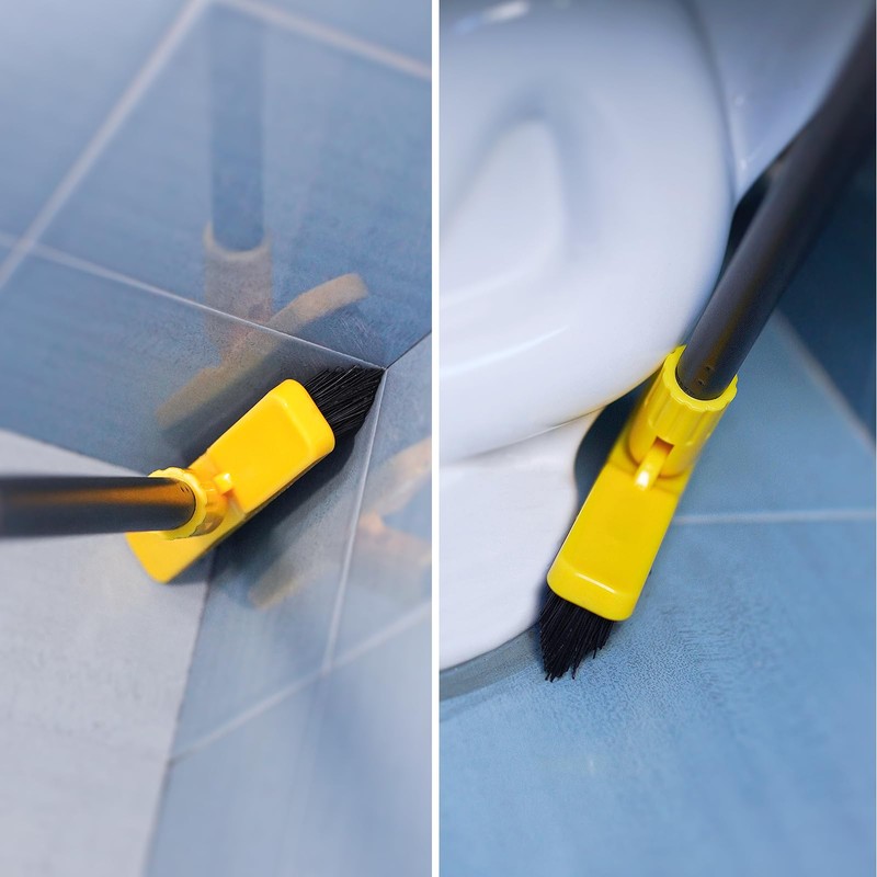Grout Brush with Long Adjustable Handle - Telescopic, Rotation Tile
