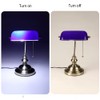 FIRVRE Blue Glass Bankers Desk Lamp Bright Executive Table Lamp