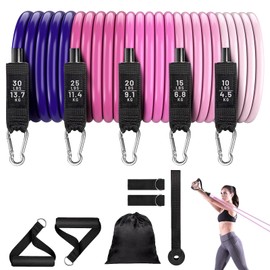 Maciun Workout Bands Set, Exercise Bands Set | 11 Workout Elastic Bands | Weight Bands for Workout, Body Stretching, Elastic Bands for