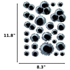 3D Bullet Hole Car Stickers, Simulation Stereoscopic Fake Gun Bullet Holes Stickers Automotive Tattoo Decorations Accessories Bullet Waterproof Car Decals, Bumper Stickers