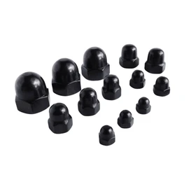 Black Stainless Steel Cap Nut M3 M4 M5 M6 M8 M10 Hex Acorn Dome Head Nuts for Screws Bolts - Pack of 6 (M5)