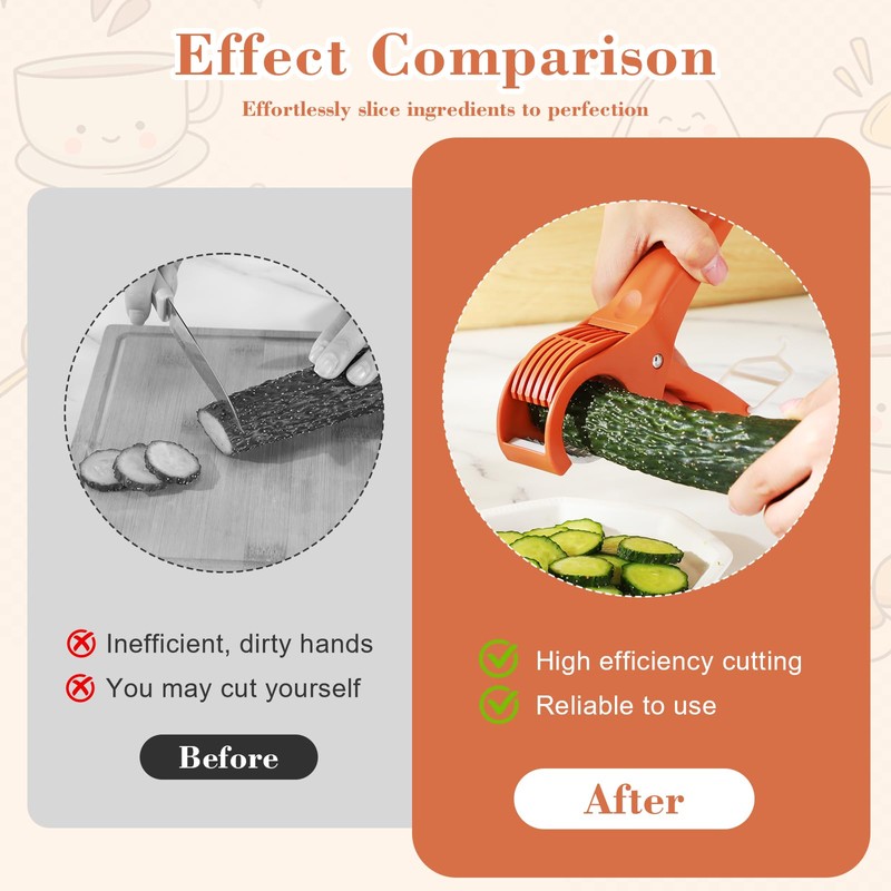 Lanties 2 Pcs Food Manual Slicer Fruit and Vegetable Cutter