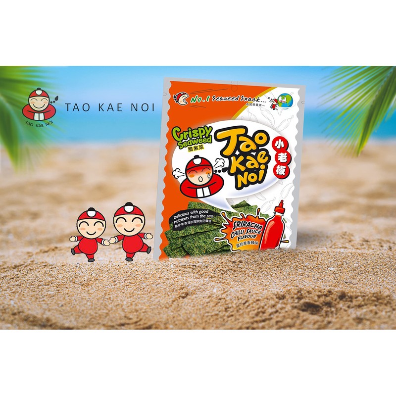 Tao Kae Noi Crispy Seaweed Snack Sriracha, Crispy Algae Snack,