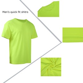 5 Pack Men’s Quick Dry T-Shirts Sport Short Sleeve Tennis Active Athletic Performance Running Summer Tops M