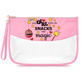 Snack Bag for Women Makeup Bag Snack Lover Gifts for Women Friends Sister Mom Funny Cosmetic Pouch Weekend Trip Gifts Food Bag Friendship Graduation Birthday Presents for Daughter Bestie Travel Pouch