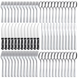 Hunnycook 72-piece Silverware Set for 12, Stainless Steel Flatware Set, Include Fork Knife Spoon Set, Mirror Polished, Dishwasher Safe, Cutlery Set for Home Kitchen Restaurant