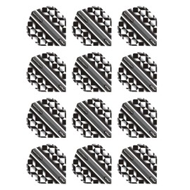RED DRAGON Hardcore Radical White and Black Geometric Dart Flight - 4 Sets per Pack (Total 12 Dart Flights)