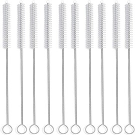 Cepillo para POPOTES DE Acero Inoxidable Y Silicona 10 Piezas, Cepillo para PAJILLAS, Extra Largos, CEPILLOS DE Limpieza, para Limpiar Acuario, Tubos DE ENSAYO, Botellas, Joyas, Pianos, 24 CM