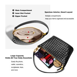 Lexiyat Woven Purse Leather Shoulder Bag for Women Hobo Bags Summer Travel Purse Women's Crossbody Handbags