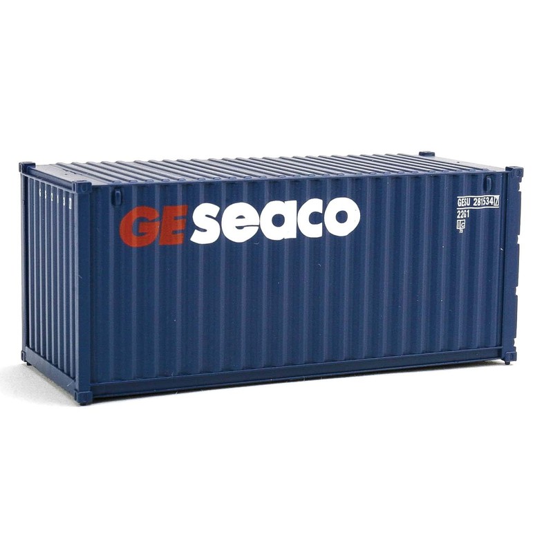 Walthers Scenemaster HO Scale Model of GE Seaco (Blue, White,