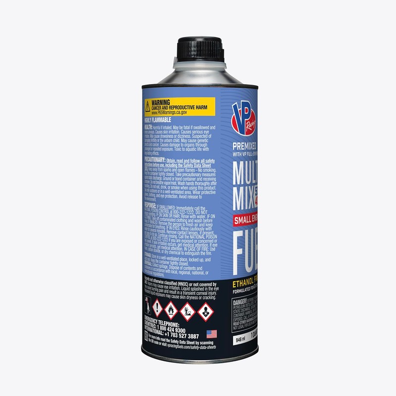 VP Racing Fuels 6815, Ready to Use, 40:1/50:1 Premixed 2-Cycle