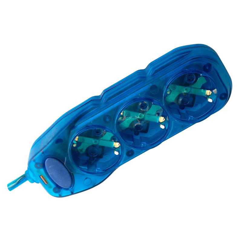 Electraline 59639 3-Way Power Strip with Switch, Cable 1.5 m