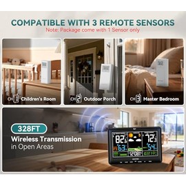 Weather Station Wireless Indoor Outdoor Thermometer: BOZYBO Digital Atomic Clock with Indoor/Outdoor Temp, Temperature Gauge Weather Clock with Calend
