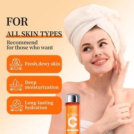 Korean Facial Toner for Glass & Glowy Skin with Collagen, Hyaluronic Acid, Niacinamide & 5X Vitamin C – Hydrating, Brightening & Revitalizing