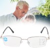 Metal Multifocal Fatigue Relief Reading Glasses Anti Blue Rays Presbyopic