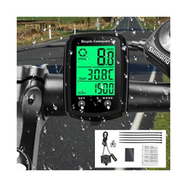Aninako Cycle Computer, Speedometer, Bicycle, Ear Bike Computer, 19 Functions, Wired, Waterproof, Backlit Speedometer, Touch Bike Speedometer, Cyon, Odometer, Multifunctional, Large Screen Display
