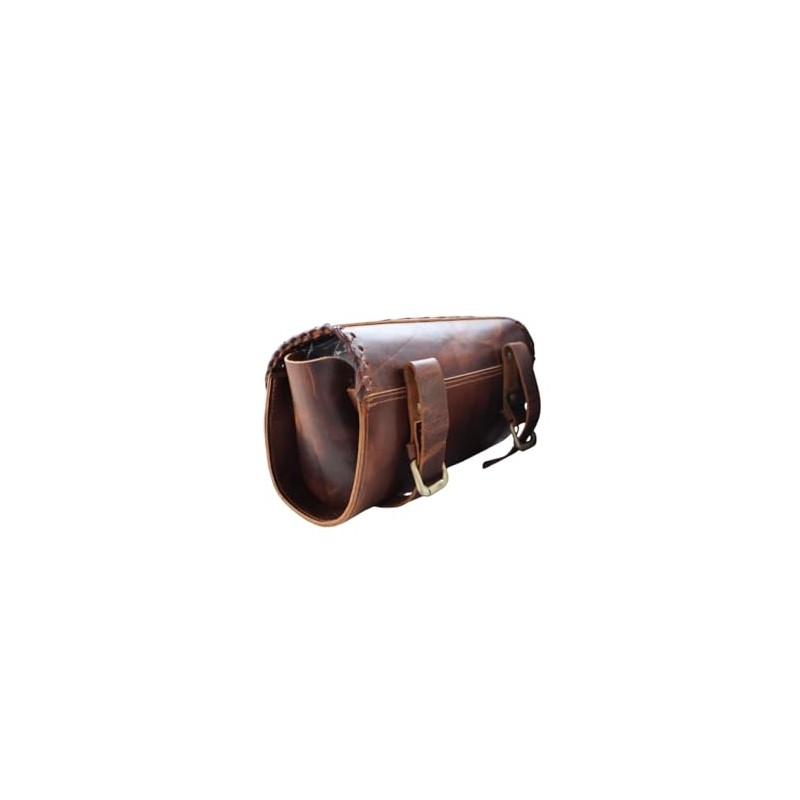 american blue Buffalo Leather Handlebar Saddle Motorcycle Bag Bicycle Tool