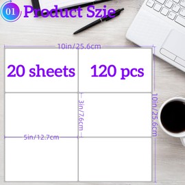 Removable Stickers Labels 5" x 3" 120 Large Moving Labels for Boxes, Packing Supplies for Moving, White Blank Label Stickers for Home Organization Projects, Kitchen, Storage Bins