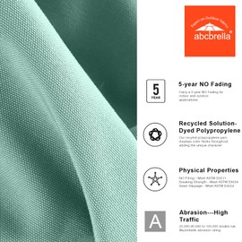 ABCCANOPY OLEFIN® 5-Year No Fading 9FT 3 Tiers Patio Umbrella, Outdoor Table Umbrella with 8 Sturdy Ribs for Deck, Backyard, Garden, Yard (Light Blue)