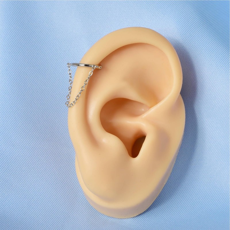 Tassel Chain Drop Earring Hoop 925 Sterling Silver Helix Piercing