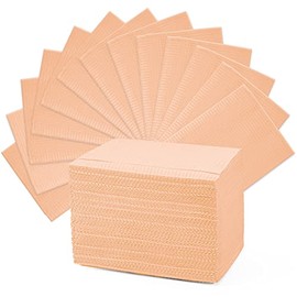 Disposable Dental Bibs Waterproof Patient Bibs 13'' x 18" Bib Tattoo Piercing, Apricot Polyback Towel 3 Ply Tattoo Paper Napkins for Dental Clinic, Tattoo Piercing, Feeding - Soft and Fluid Resistant