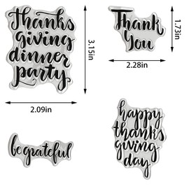 Estivaux Thanksgiving Words Clear Stamps for Card Making and Journaling, Give Thanks Letters Silicone Stamps Thanksgiving Message Rubber Stamps for Scrapbooking DIY Cards Album Crafts Supplies