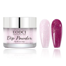 EODCI Color Changing Glitter Nail Dip Powder,1 Oz Pink to Rose Red Sun & U V Light Changing Color for Dip Nail Art French Manicure Nail Starter & Professional Home DIY Salon Use No Needed Lamp Curing