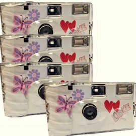 4 x 1A Photo PORST Disposable Camera Wedding Butterfly 27 Shots Each