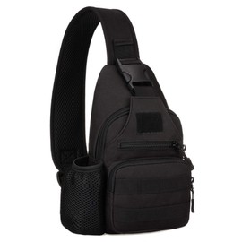 BAIGIO Sling Bag Small Tactical Crossbody Chest Pack for Men Women Military EDC Shoulder Bags with Water Bottle Holder