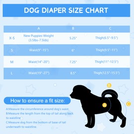 Chenkaiyang 4 Pack Dog Diapers Female Washable Dog Diapers Reusable Puppy Diapers Highly Absorbent Comfortable Doggy Diapers for Dogs in Heat or Excitable Urination(L Candy Color)