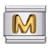 M Initial Letter Name Alphabet Gold Silver 9mm Italian Charm