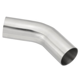 PATIKIL 45 Degree Bend Elbow, 1 1/2inch OD Sanitary Exhaust Pipe Elbow Intercooler Pipe Mandrel Elbow Connector Tube for Welding Brewery Equipment HVAC Stair Handrail, 2Pcs