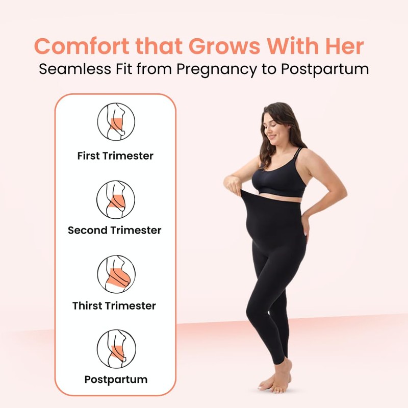 Mamafique Maternity Leggings (US, Alpha, Large, Regular, Regular, Black)