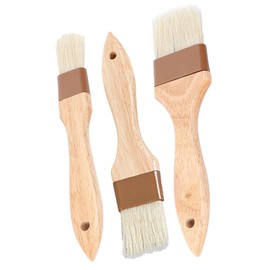 Sosoport 3pcs Food Grade Pig Bristle Oil Brush Versatile Kitchen Basting Brush for Baking BBQ Grilling Cooking Includes Easy to Clean