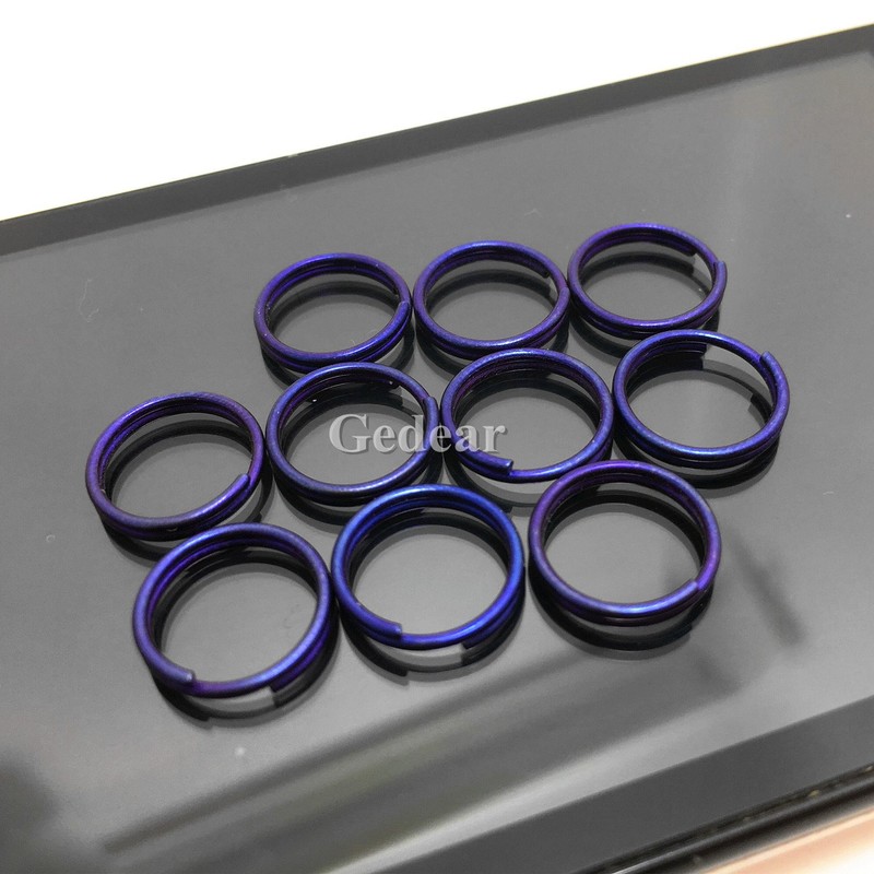 TIKING 10pcs/lots 0.47"/12mm Micro Titanium Ti Split Key Ring Keychain