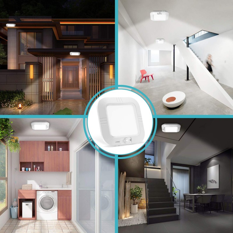 2 Pack Battery Operated Ceiling Light Motion Sensor Shower Light,