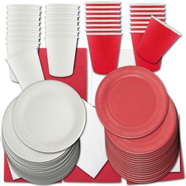 Austria Party Tableware Set – Red/White/Red