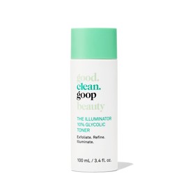 good.clean.goop Beauty The Illuminator 10% Glycolic Toner | Correct Texture and Minimize Pores | Glycolic Acid, Black Tea Ferment, & Snow Mushroom Extract | Helps Even Skin Tone | Vegan | 3.4 Fl oz