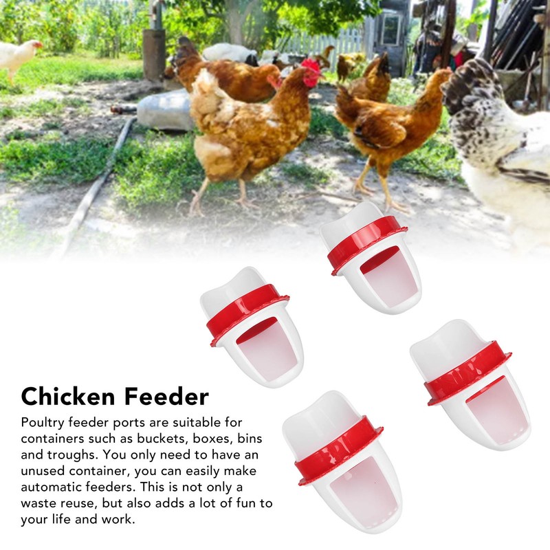 Chicken Feeder Rain Proof Poultry Feeder Port Gravity Feed Kit