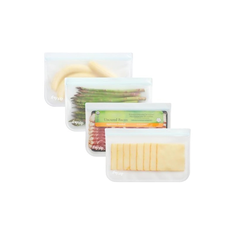 rezip Lay-Flat Half-Gallon Leakproof Reusable Storage Bag 4-pack